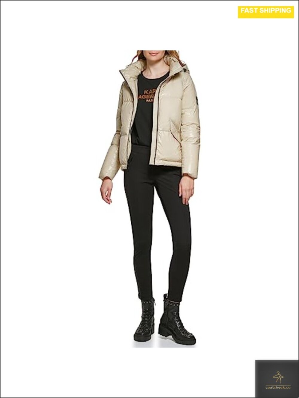 Chevron Quilted Short Puffer with Removable Hood Nylon Down Jacket